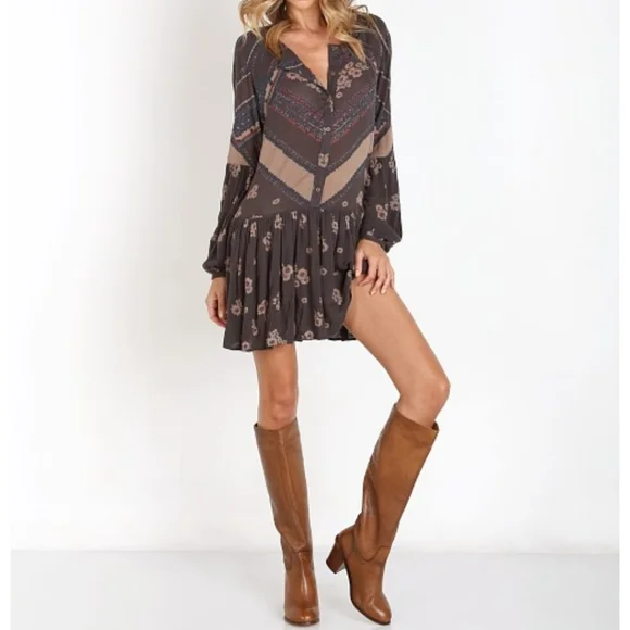 Free People "From Your Heart" Mini Dress in Midnight - Picture 4 of 7